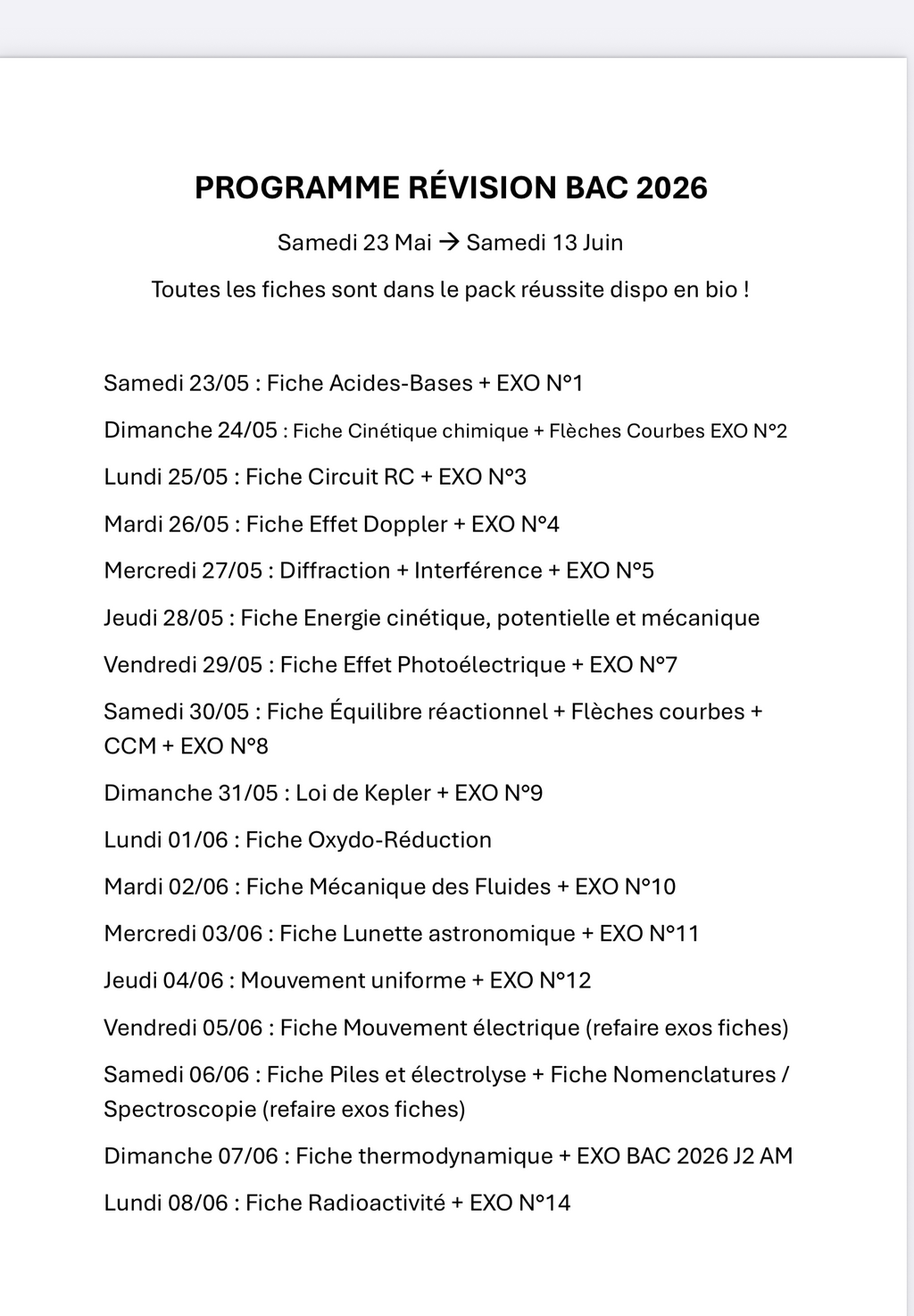 PACK REUSSITE ( PHYSIQUE-CHIMIE )